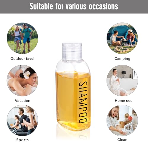 3.4 oz TSA-Approved Travel Bottles 6-Pack with Printed Labels
