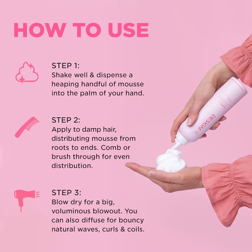 DESIGNME PUFF.ME Volumizing Hair Mousse - Flexible Hold Styling Foam (250ml)
