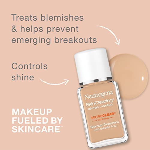 Neutrogena SkinClearing Oil-Free Foundation with Salicylic Acid, Nude 40