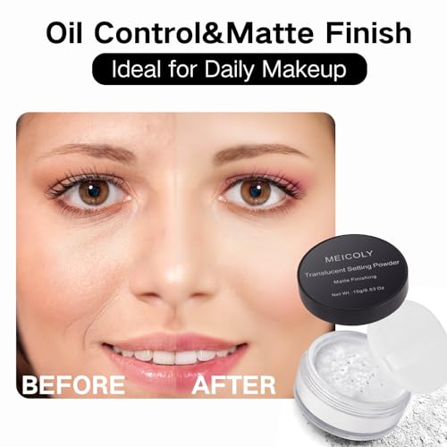 Talc-Free Setting Powder with Sifter - Long Lasting Translucent Matte Finish