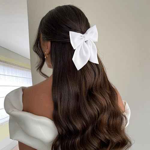 8 Pcs Hair Bows for Women Short Tail Bow Hair Clips Small Alligator Barrettes Cute Accessories for Girls(Black/Pink/Red/White)