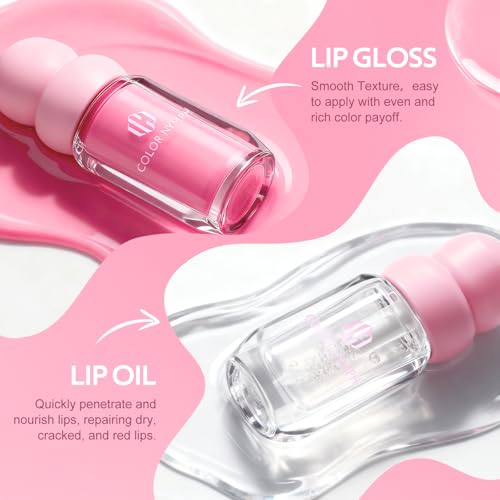 Color Nymph Lip Oil & Gloss Duo Set - Hydrating, Non-Sticky