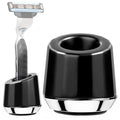 ERAVOR Men's Shaving Razor Stand, Zinc Alloy, Safety Razor Holder Base, Opening Dia 0.75" (1.9cm), Razor Holder for Men (Black)