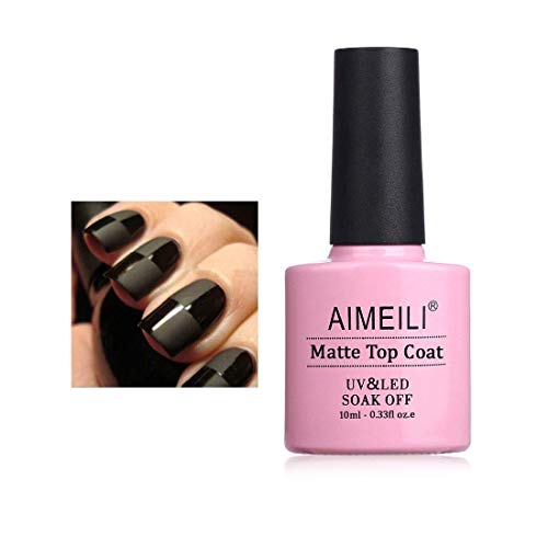 AIMEILI No Wipe Top Coat, Base Coat, Nail Primer, and No Wipe Matte Top Coat Set