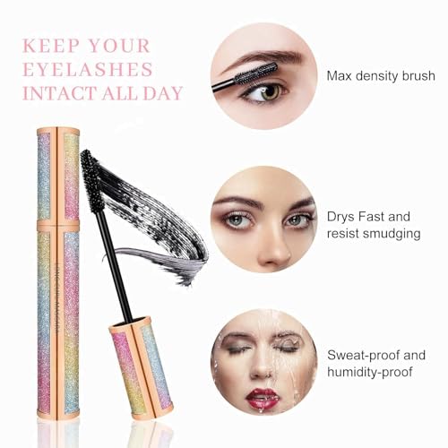 Mcukv 4D Silk Fiber Waterproof Mascara - Voluminous, Lengthening, No Clumping