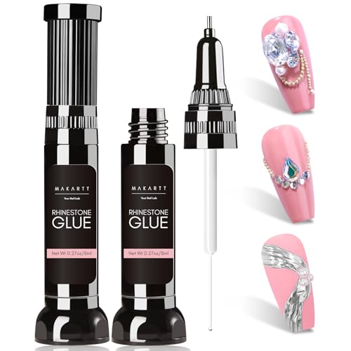 Makartt Nail Rhinestone Glue - Precision Gap Filling Gel for Gems & Crystals