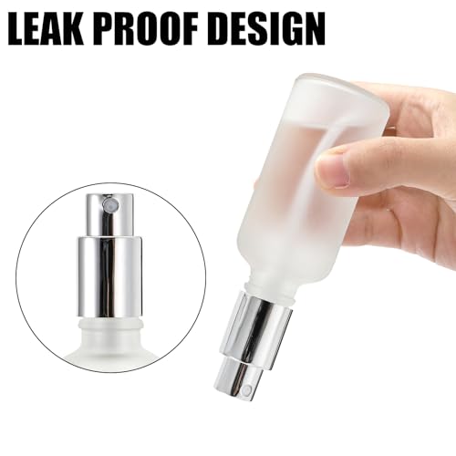 Bekith 32 Pack 50ml Glass Spray Bottles, Frosted Empty Perfume Atomizer, Refillable Fine Mist Spray for Essential Oils, Cleaning Products, Silver Sprayer