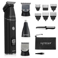 Supreme Trimmer All-in-One Waterproof Multigroomer for Men | Beard, Body, Pubic & Nose Hair Trimmer Kit | No-Nick LCD Grooming Clippers, Rechargeable Full Body Shaver | SMG3030