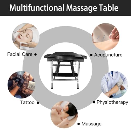 Height Adjustable Massage Bed with PU Leather - Foldable