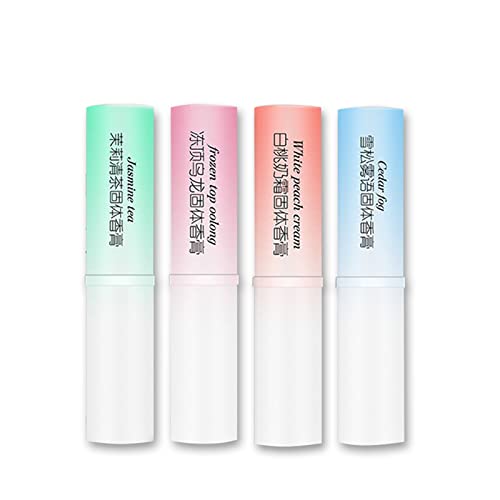 4PCS Natural Solid Balm Set - Alcohol-Free Fragrance for Travel