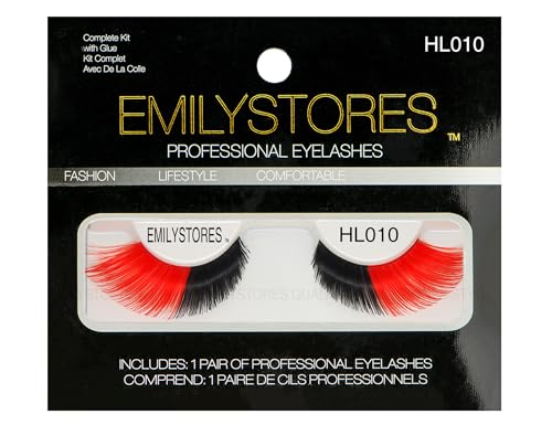Red & Black False Eyelashes for Queen of Hearts Costume
