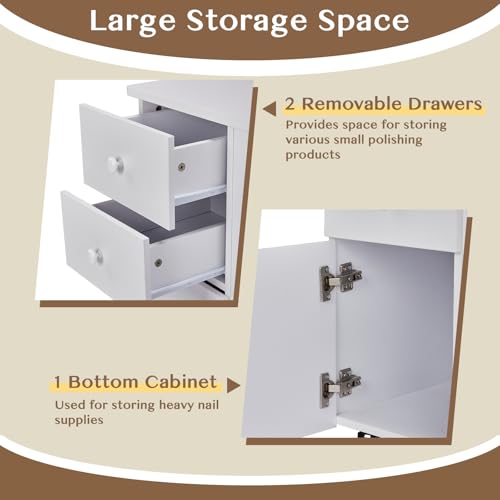 Winado Foldable Manicure Table with Dust Collector & Storage