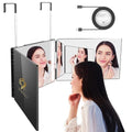 3-Way LED Lighted Mirror with Magnifying Glass for Hair Braiding