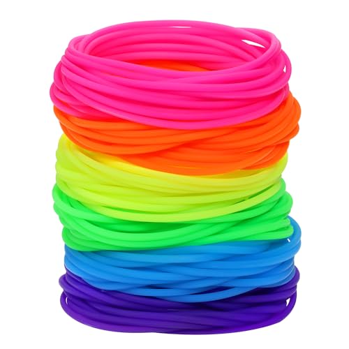 Silicone Hair Tie Bracelets 30Pcs - Retro 80s Style