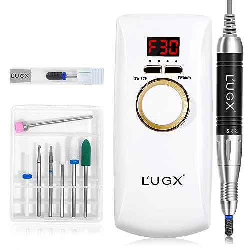 Professional Nail Drill Machine, L'UGX Electric Nail File 30000 RPM Nail Drill for Acrylic Nails with 8 Nail Drill Bits