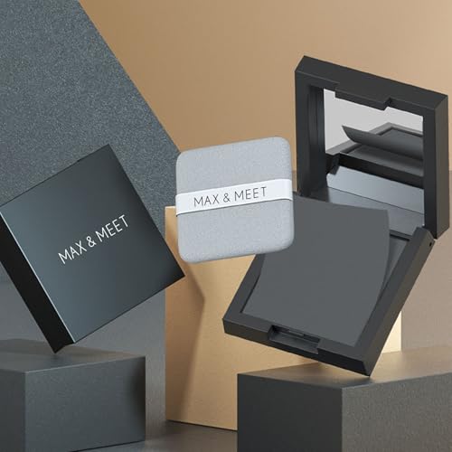 200 Face Oil Blotting Sheets with Mirror Travel Box& Puff, Linen Fiber Gentle Oil Control Film Not Destroy Base Makeup Face Oil Absorbing Sheets (Coniferous Tree, Box+Refill total 200 sheets)