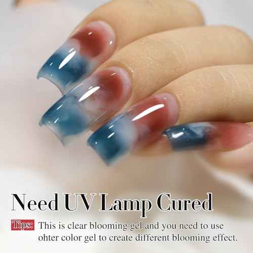 Double Rhythm Blooming Gel Polish 15 ml Clear Blooming Nail Art Polish for Spreading Effect DIY at Home 0.5 Oz (Clear)