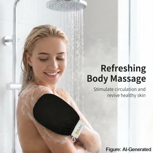 BiJun Exfoliating Gloves - Moroccan Kessa Scrub Mitt for Body