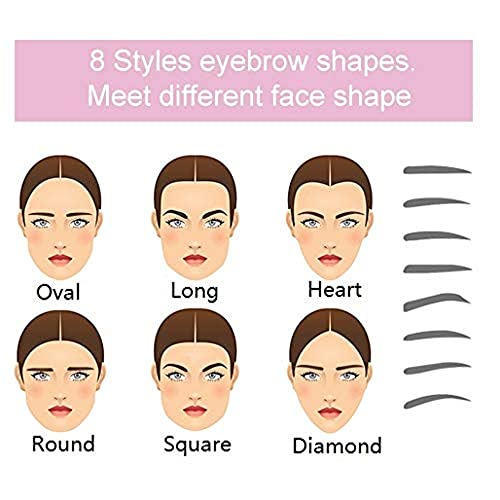 Amariver Eyebrow Stencil Kit - 8 Reusable Templates with Handle