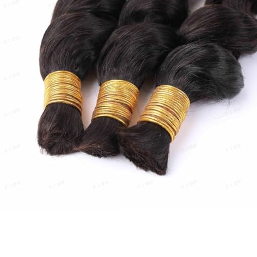 Human Braiding Hair for Boho Braids Loose Deep Wave Bulk Human Hair Knotless 100% Unprocessed Brazilian Virgin Hair Extensions for Braiding Curly Water Wave 1 Bundle No Weft 100g 20inch Natural Black