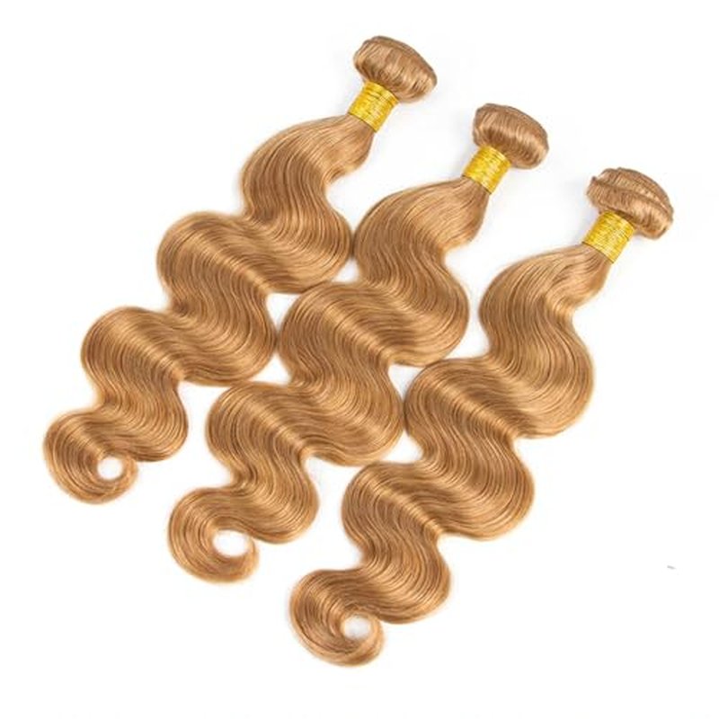 Honey Blonde Body Wave Human Hair 3 Bundles - 10 12 14 inch
