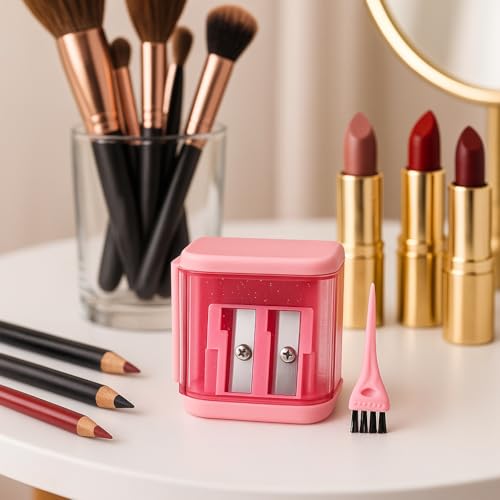 Makeup Pencil Sharpener for Eyeliner, Lip & Brow Pencils - Precise & Easy Clean