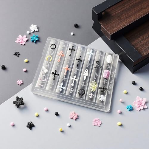 Silicone Cross Nail Art Molds for 3D Flower Designs