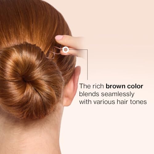 Kitsch Spiral Hair Pins, Brown (3 Pack) - Secure Hold Updo & Bun Maker