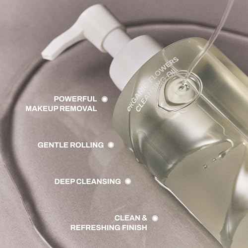 Whamisa Organic Flowers Cleansing Oil, Face Cleanser, Postbiotic-Rich Makeup Remover for Deep Cleansing, Pore Care, Rolling, Fermented, Easy Clean (260ml)