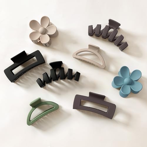 Sunolga 8-Piece Claw Hair Clips for Thick Hair, Multi-Color