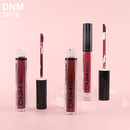 AMY'S DIARY Liquid Lipstick Set - 3Pc Matte Plum Long-Lasting