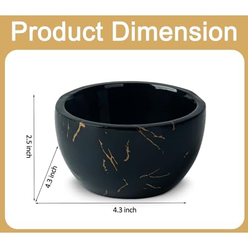 Marbled Shaving Mug - Black Resin Shave Cream & Soap Bowl - Cup