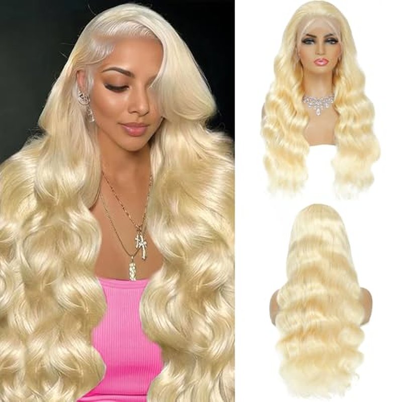 22 Inch Blonde Lace Front Wig 613 13x6 HD Human Hair