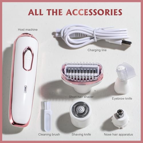 Oneleaf Electric Body Hair Trimmer for Men & Women ? Waterproof, Cordless, Low Noise, Rechargeable ? 3 Replacement Blades ? Painless Shaving for Beard, Bikini, Chest, Legs & More