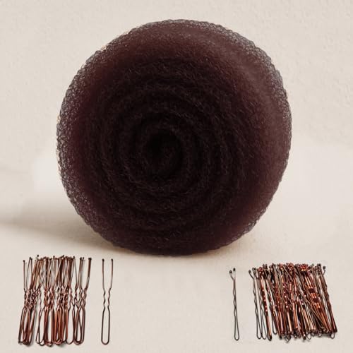 Dark Brown Hair Padding Sponge for Updos with 50 Bobby Pins
