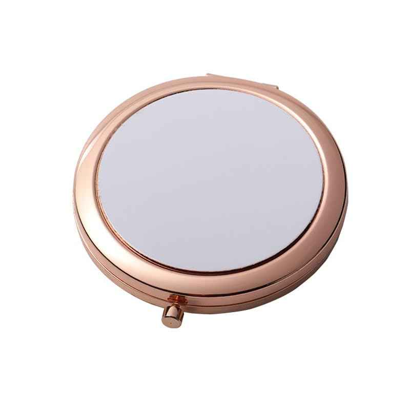 10 Pieces Sublimation Blank Magnifying Compact Mirror for Purses with 2 x 1x Magnification, Rose Gold Folding Mini Pocket Double Sided Travel Makeup Mirror,Perfect for Purse, Pocket Mirror for Gift