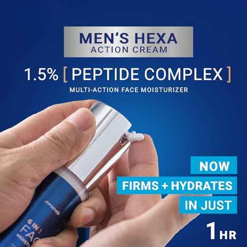 6 in 1 Face Cream for Men: Anti-Aging Mens Moisturizer - Firming Peptide & Hyaluronic Acid & Squalane - Wrinkles Cream Crepy Skin Eye Bag Treatment 2PCS
