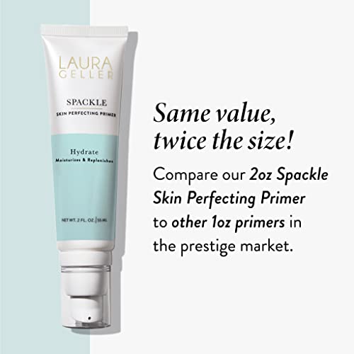 LAURA GELLER Balance-n-Brighten Powder Foundation, Sand + Spackle Super-Size Makeup Primer with Hyaluronic Acid, Hydrate