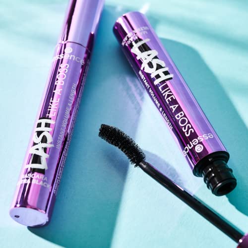 essence | Lash Like A Boss Instant Volume & Length Mascara | Ultra Black Color & Curved Fiber Brush | Vegan & Cruelty Free | Free From Parabens & Microplastic Particles (Pack of 2)
