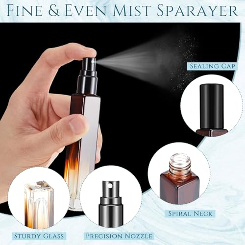 Domensi 40 Pcs 10ml Perfume Travel Refillable Bottles Glass Spray Bottle Perfume Atomizer for Cologne Dispenser Leak-proof Fragrance Bottles Atomizer Pump Bottle Kit