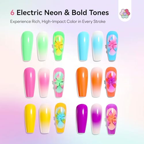 SAVILAND Colorful 9pcs Patting Gel Nail Polish Kit with 100 Sponges - Ombre & Art