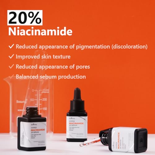 ISNTREE Hyper Niacinamide 20 Serum 20ml | 10x Hyaluronic Acid | Helps Minimize Pores | Evens Skin Tone | Korean Skincare