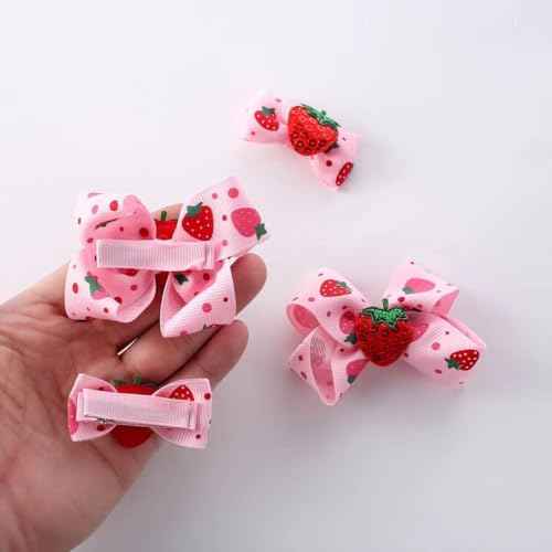 4Pcs Little Girls Strawberry Hair Bows Toddler Strawberry Hairpins Strawberry Hair Accessories Strawberry Hair Snap Barrettes