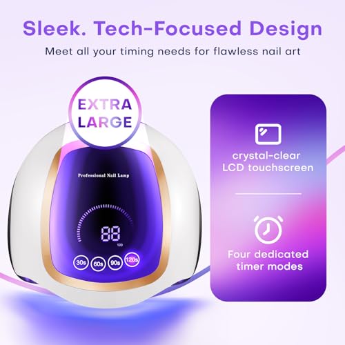 Gugusure 180W UV LED Nail Lamp - Gel Polish Dryer with Touch Screen