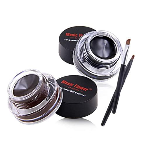 Music Flower Gel Eyeliner Waterproof - Black & Brown Duo