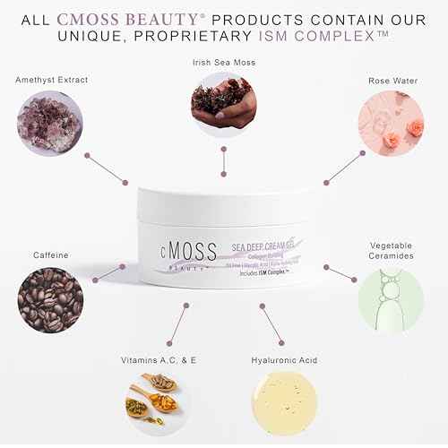 Sea Moss Infused Sea Deep Cream Gel Formulated with Glycolic Acid, Hyaluronic Acid, and Vitamins A,C,E to Deeply Hydrate Skin and Smooth Fine Lines
