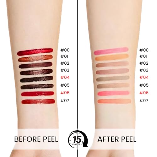Peel-Off Matte Liquid Lip Stain with Tweezer - Waterproof & Long-Lasting