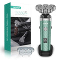 VOYOR Electric Razor for Men - 5D Floating Shavers for Men Magnetic Electric Shaver Rechargeable Face Shaver LED Display Wet Dry Shaving IPX6 Waterproof Mens Rotary Razor TX500 (Green)