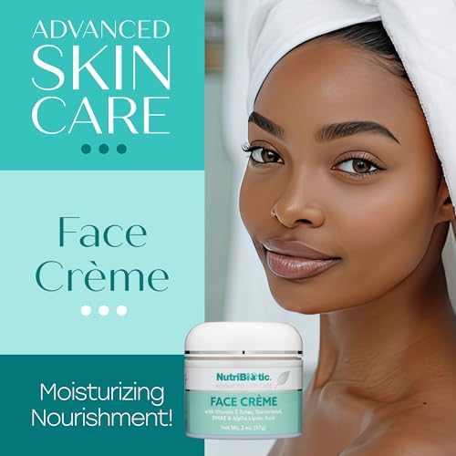 NutriBiotic ? Antioxidant Properties Face Cream, 2 Oz with GSE | Deep Moisturizing with Aloe, Botanical Oils, DMAE, Tocotrienols, Vitamin C Ester, Alpha Lipoic Acid | Natural Fragrance | Paraben Free