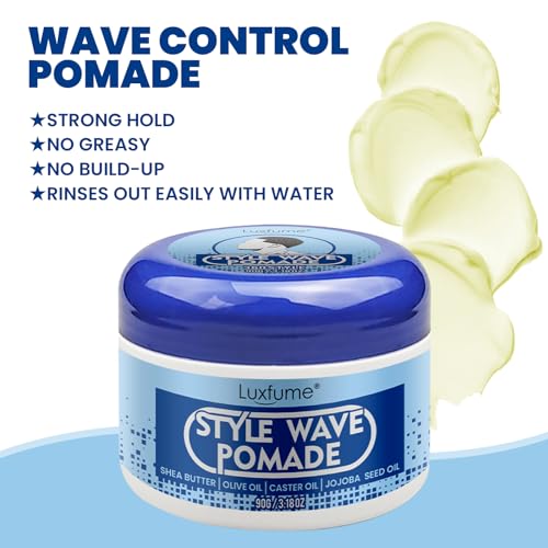 360 Wave Pomade for Men with Shea Butter & Jojoba Oil